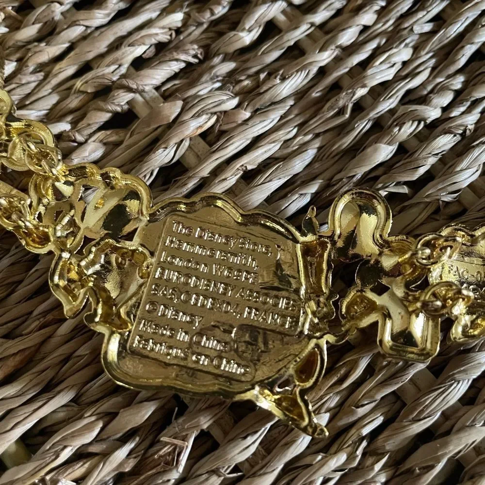 Disney Belle Gold Jeweled Kids Necklace